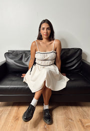Contrast Ribbon Dress