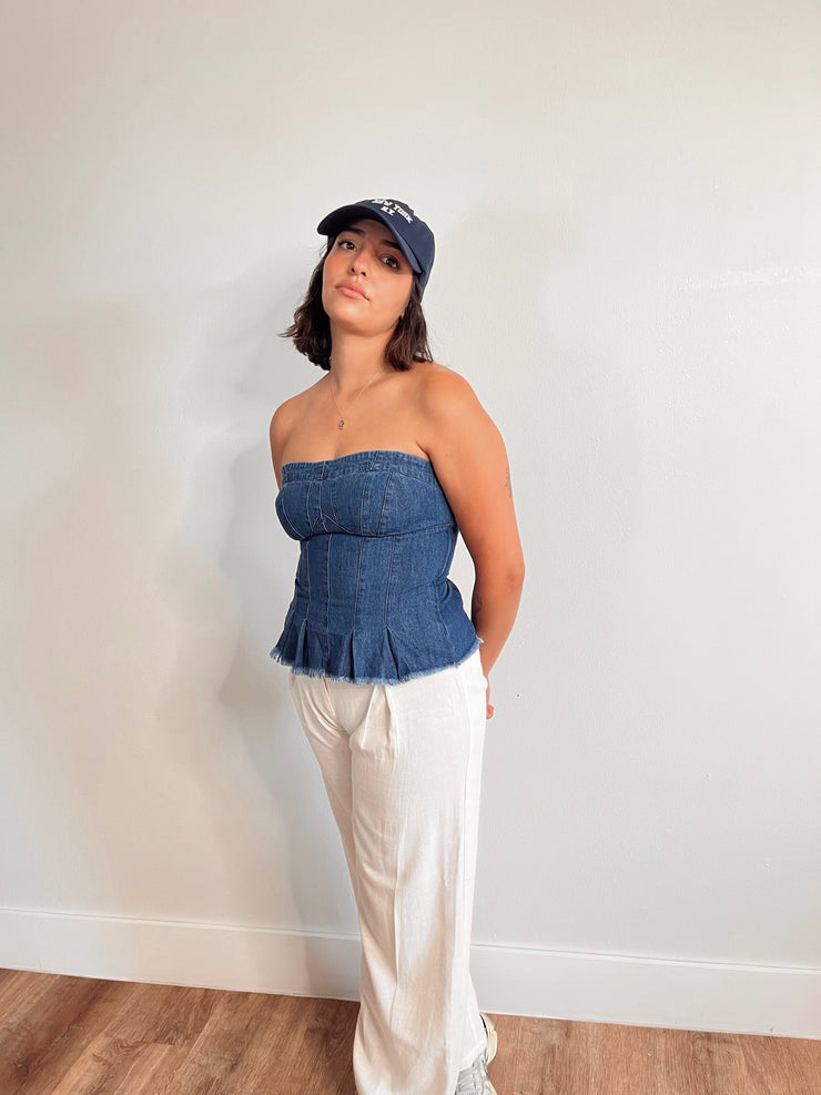 Denim Bustier Top