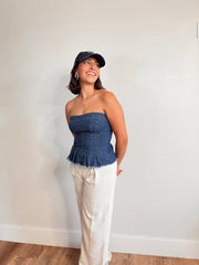 Denim Bustier Top