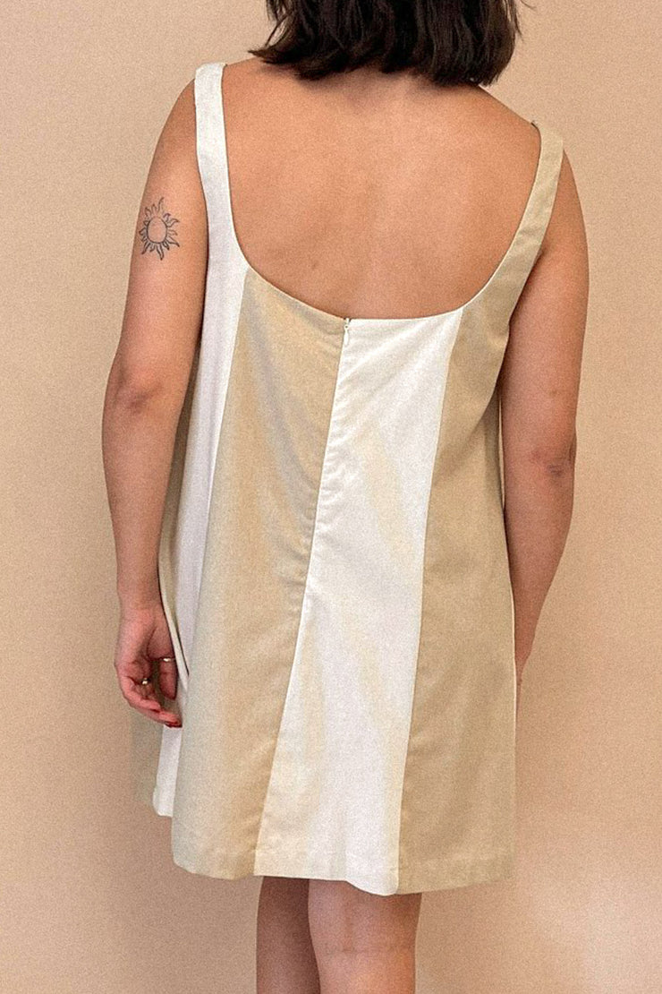 Linen Color-block Dress