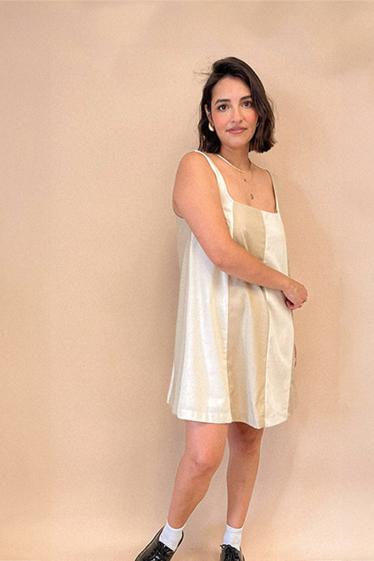 Linen Color-block Dress